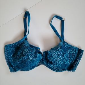 Victoria Secret Sparkle Lace Teal Bra NWT